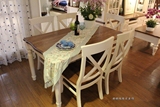 休闲，白蜡木地中海家具全纯实木欧式简欧餐桌饭桌1.5米