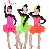 新款儿童拉丁舞表演服装 拉丁舞规定服女童少儿比赛服演出服长袖