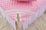 开叉全棉欧式床裙单件纯棉夹棉加厚蕾丝花边床笠床罩1.5m1.8米可