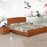 实木床现代中式水曲柳床1.5米双人床1.8高箱储物大床家具婚床白色