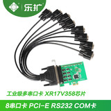 乐扩 PCI-E转8串口卡 8个RS232信号端口 多串口卡 COM卡