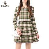 商场代购ELAND衣恋15年新品经典格纹连衣裙EEOW54V01M专柜正品