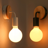 现代简约个性创意宜家壁灯实木铁艺厕所走廊床头卫生间节能led灯