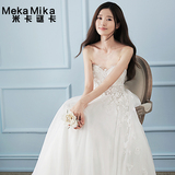 米卡芳蕊复古蕾丝婚纱2016新款秋季婚纱公主孕妇新娘显瘦齐地韩版