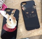刘亦菲同款铆钉喵星人小黑猫兔子iphone6plus苹果6硅胶全包手机壳