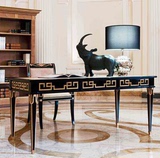 意大利oak家具欧式实木雕花书桌椅时尚复古家用办公桌简约写字台
