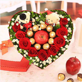 红玫瑰礼盒上海闵行宝山嘉定金山区圣诞节平安夜祝福鲜花同城送花