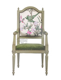 特卖欧式新古典实木书椅美式雕花布艺带扶手单椅梳妆椅高背椅子