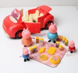 双十一粉红猪小妹豪华汽车野餐零食餐具过家家佩佩猪塑料公仔玩具