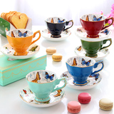 欧式骨瓷咖啡杯套装下午茶茶具创意陶瓷英式红茶杯碟套装美式田园
