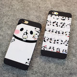 新款正品熊猫iPhone5s手机壳 4s保护套苹果6plus磨砂硬壳潮流日韩