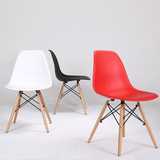 宜家椅子白现代简约靠背塑料餐椅成人凳子时尚实木创意家用电脑椅