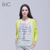 代购EnC 女装百搭通勤纯色长袖开衫针织衫EHCK32530B