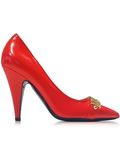 意大利代购2016 Moschino/莫斯奇诺 女士红色标志高跟浅口鞋