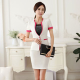 韩版时尚气质职业装 职业女裙套装 空姐制服 白色大码店员工装