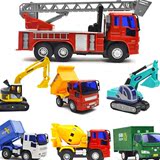 搅拌车挖掘机大卡车消防邮政车工程玩具车 惯性助力挖土机