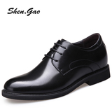 SHENGAO圣高2015春秋季商务男士德比鞋透气车缝线内增高低帮鞋