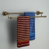 XOGOLO 全铜加厚仿古毛巾杆双杆 卫生间 欧式毛巾架 卫浴挂件9648