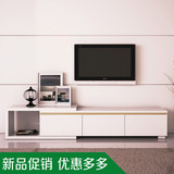 包邮北欧现代简约白色烤漆可伸缩电视柜地柜1.8米带抽屉客厅卧室