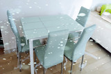 家具餐桌简约现代时尚大小户型热弯钢化玻璃烤漆餐桌椅组合餐厅