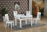 可伸缩餐桌钢化玻璃餐桌椅大理石实木折叠多功能方圆欧式两用组合