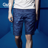 G＆G男士沙滩裤休闲迷彩短裤男夏天五分裤夏季修身运动休闲裤中裤