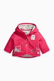 英国正品NEXT代购童装进口品牌16年新款粉红色绣花加厚外套