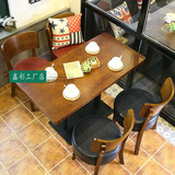 厂家直销现代实木桌椅组合复古西餐厅餐桌简约奶茶咖啡店餐椅定制