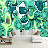 3D立体抽象艺术墙纸祖母绿现代壁画欧式电视墙壁纸餐厅个性背景墙