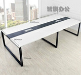 上海办公室大小会议桌洽谈台长形桌板式钢架接待会客桌开会培训桌