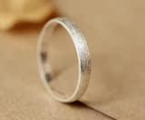 s925纯银学生情侣结婚戒指创意开口简约日韩版男女对戒未镶嵌