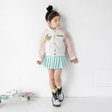童装秋装2015新款韩版女童套装儿童棒球服外套开衫短裙两件套纯棉