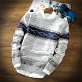 冬季2015男士毛衣加厚修身日系套头针织衫青少年保暖小衫冬天外套
