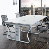 办公家具简约个性创意小型白色烤漆会议桌洽谈长桌E38O2M
