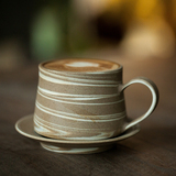 器息|星巴克欧式复古搅胎陶瓷粗陶泥咖啡杯碟咖啡杯子套装