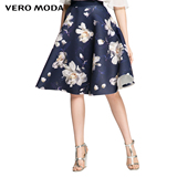 Vero Moda2016秋季新品花朵印花A版中长款太空棉半身裙|31631G002
