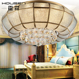 霍森  欧式简约全铜水晶吸顶灯纯铜客厅卧室书房餐厅美式简欧灯具