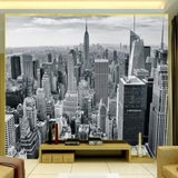 纸壁画摩天大楼城市建筑夜景大型壁画电视背景墙壁纸3D客厅卧室墙