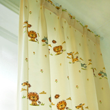 【呈开】卡通风格长颈鹿小狮子棉麻窗帘布定做儿童房窗帘