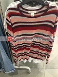 HM H&M女装专柜正品代购 彩色条纹圆领针织毛衣上衣原价179