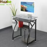 小户型白色钢化玻璃台式电脑桌长65*宽40*高74cm简约家用学习书桌
