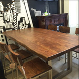 铁艺办公会议桌酒吧桌美式实木餐桌复古咖啡厅长方形餐桌椅组合