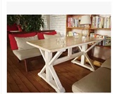 美式吧台桌椅复古长桌实木餐桌茶餐厅奶茶店酒吧咖啡厅桌椅子组合