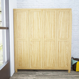 雅斯邦北欧衣柜 白蜡木卧室收纳衣橱储物柜组合双门 纯实木大衣柜