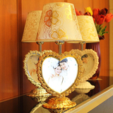 欧式浪漫古典婚庆卧室床头台灯温馨装饰台灯自带相框灯饰USB充电