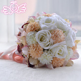 新娘手捧花 韩式绣球婚礼用绢花结婚花球 仿真鲜花布花