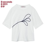 8seconds|8秒女式韩版图案短袖T恤2016夏季新款抽象花朵126242W31