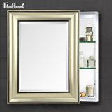 高端欧式推拉浴室镜柜 带框化妆柜卫浴镜柜铝合金置物柜储物柜镜