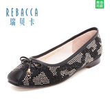 REBACCA/瑞贝卡专柜同款2016新品水钻真皮浅口平底女单鞋顺丰包邮
