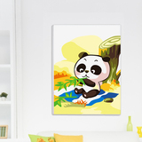 diy数字油画手绘卡通动漫动物儿童房客厅简单初学装饰画 可爱熊猫